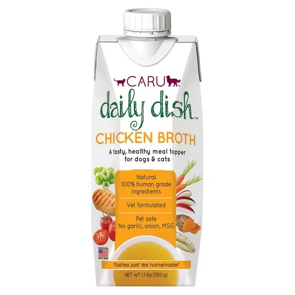 12/17.6 oz. Caru Daily Dish Chicken Broth For Dogs And Cats - Treat